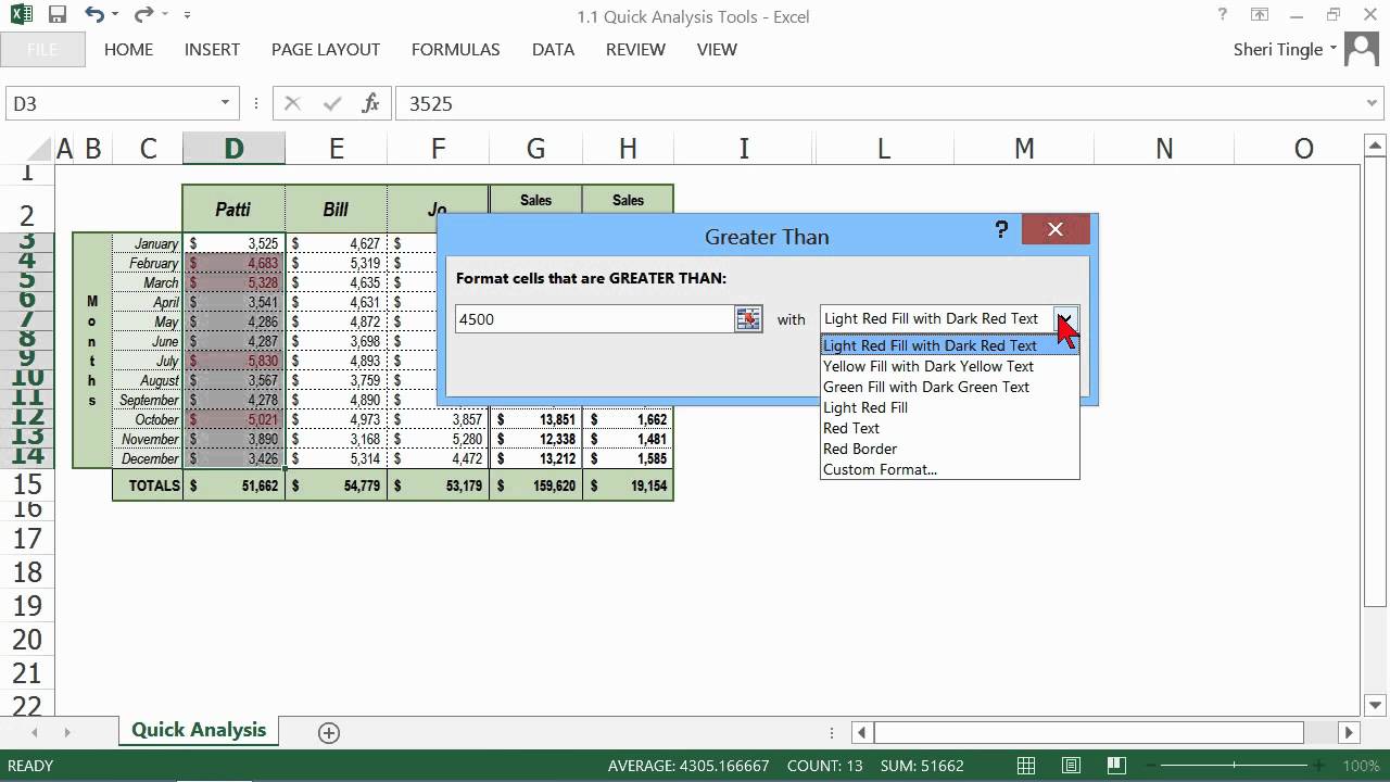 find quick analysis toolbar in excel for mac